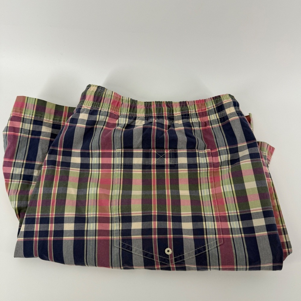 Polo Sport Ralph Lauren Mens Plaid Swim Trunks 1X Big Navy Pink Green NWOT